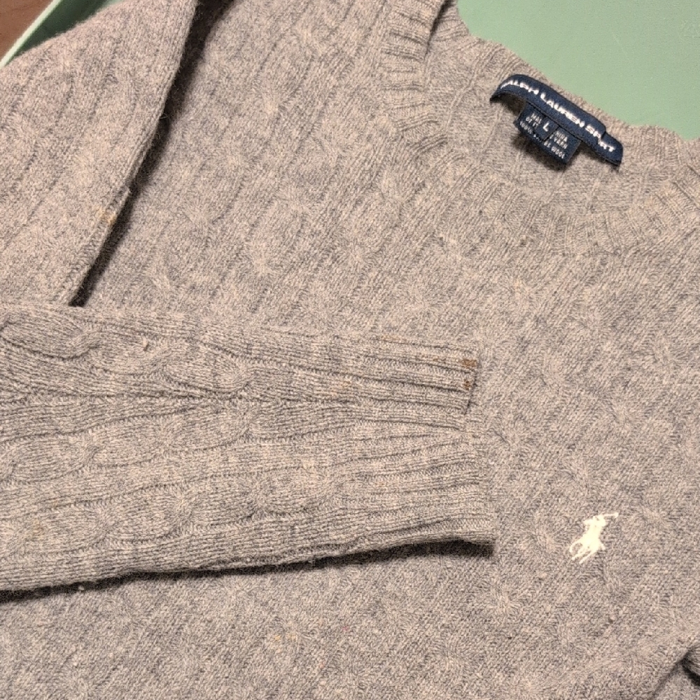 Polo by Ralph Lauren Gray Cable Knit Sweater